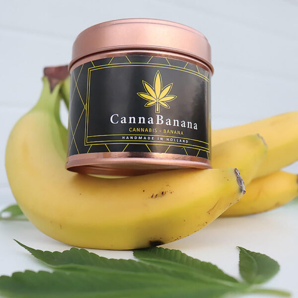 Cannacandle cannabis candle with banana scent